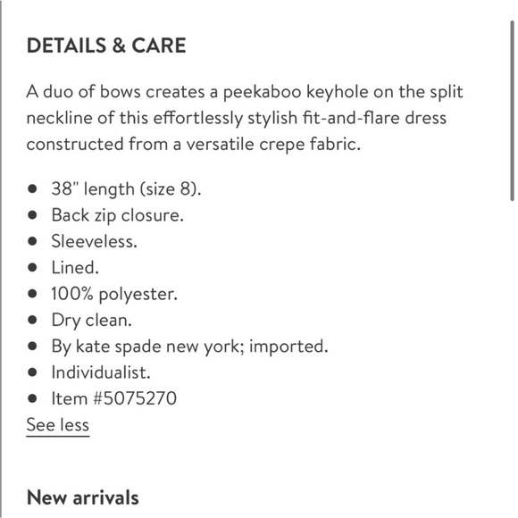 Kate Spade Kite Bow Crepe Fit & Flare Keyhole Black Dress Kate Spade New York - Picture 10 of 10